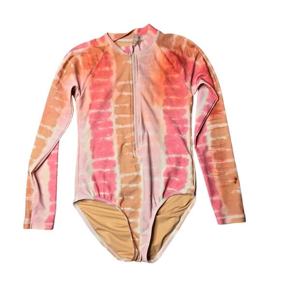 Crew cuts Girl's Tie-Dye Rashguard Swimsuit Size 12 - Picture 1 of 3